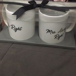 Brand new Mugs “ mr right and Mrs always right “